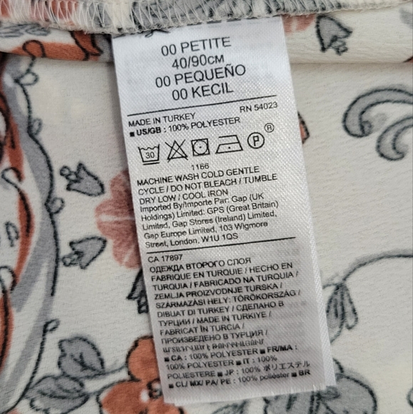 Banana Republic Petite Peasant Midi Dress, 00, XXS. Floral Pattern - Picture 6 of 6